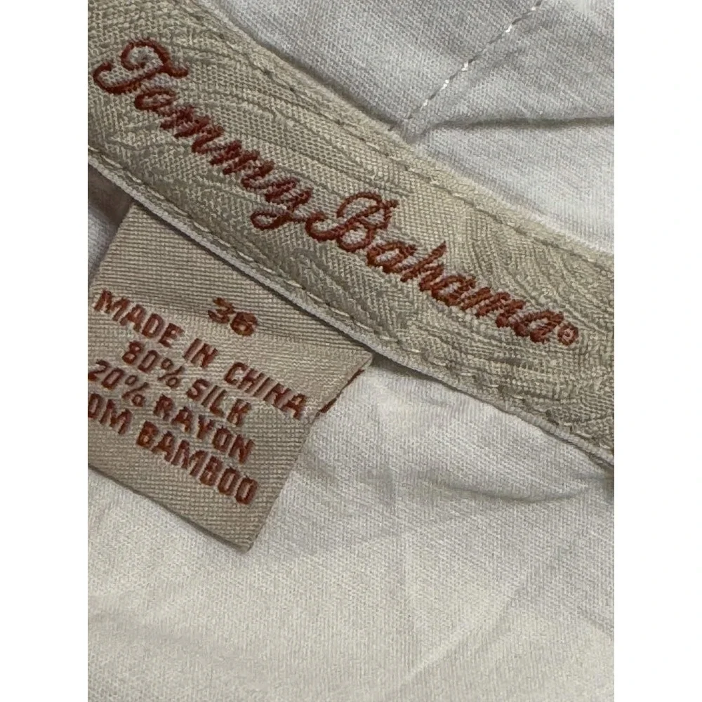 Tommy Bahama Silk Blend Shorts 36 Men's Tan Khaki Herringbone Pleated Tropical